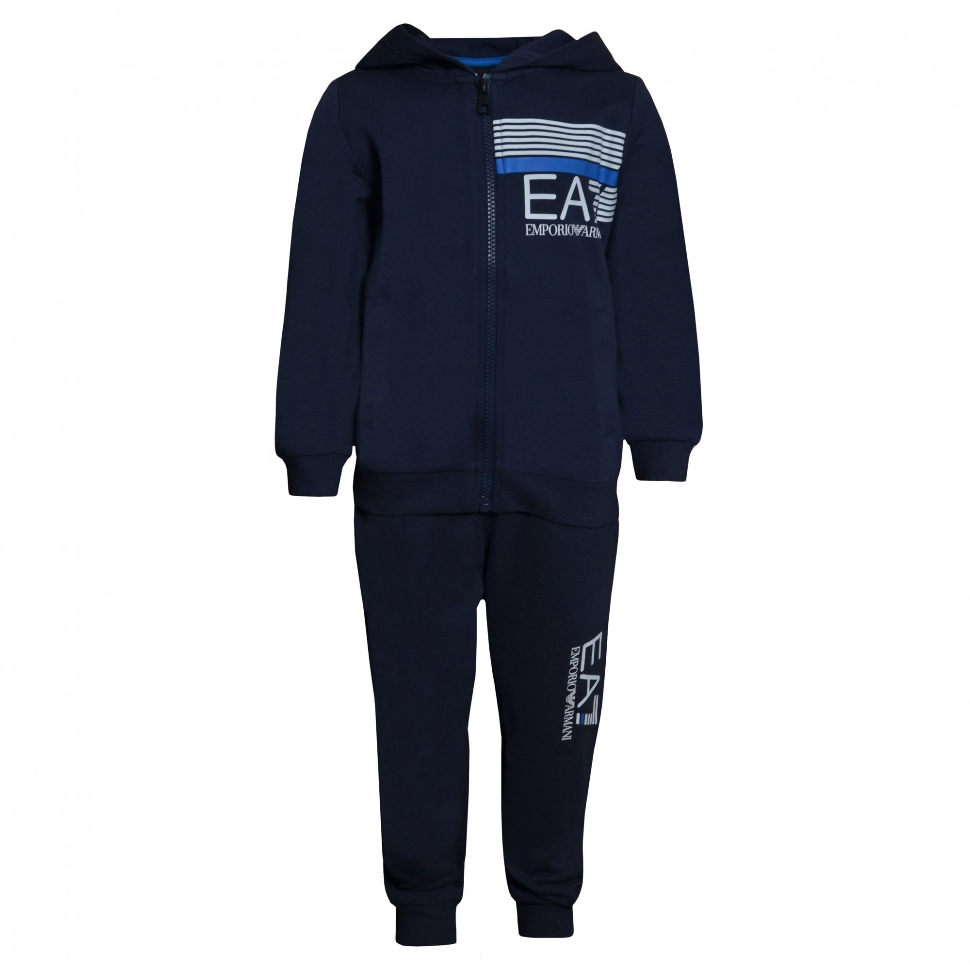 ea7 tracksuit navy blue